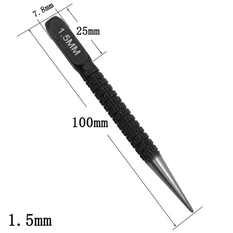 1.5/2/3mm Alloy Steel Center Punch Metal Wood Marking Drilling Tools Non-slip C image 0