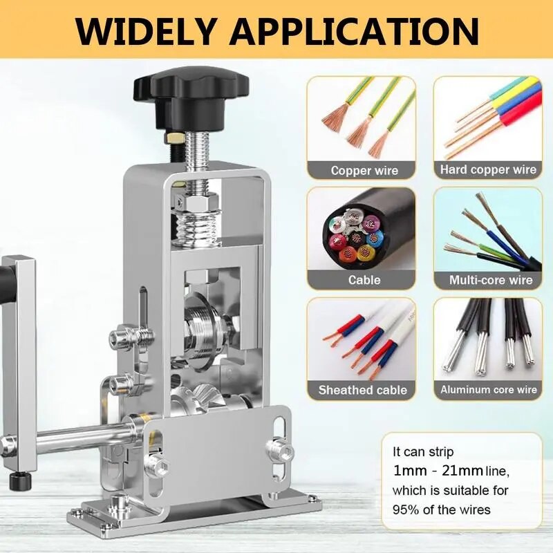 Manual Rotary Wire Stripper Machine Professional Wire Stripping Tool 1-21mm Cab image 4