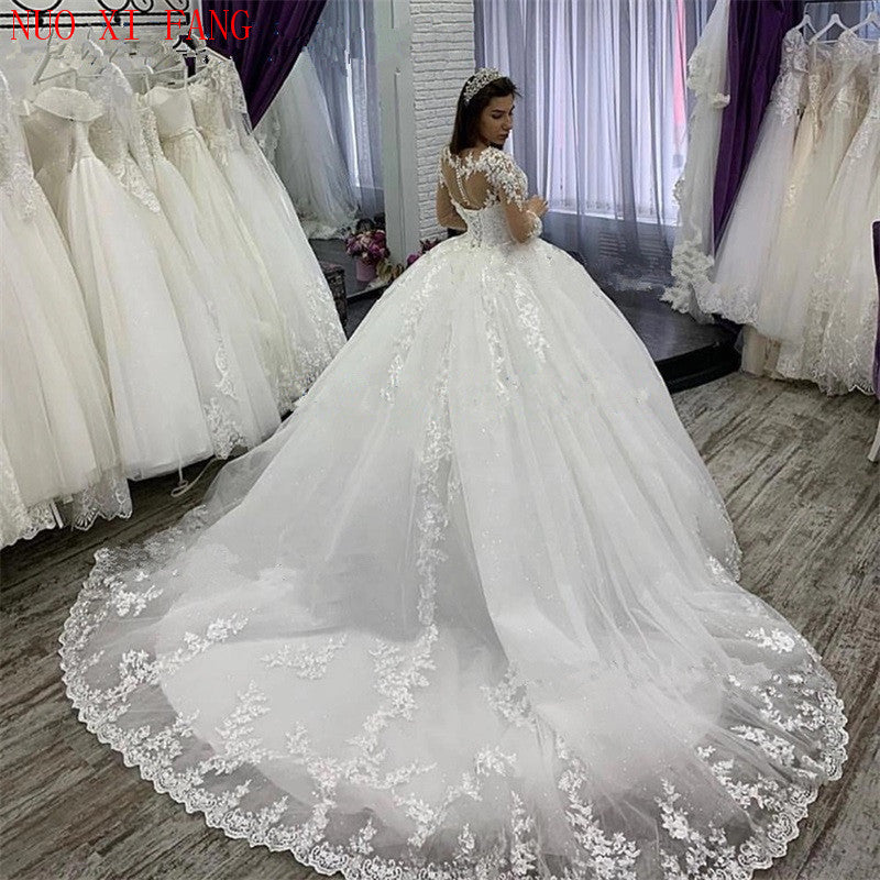 Customized Elegant Long Sleeves Plus Size Wedding Dress White Robe De Mariee 20 image 1