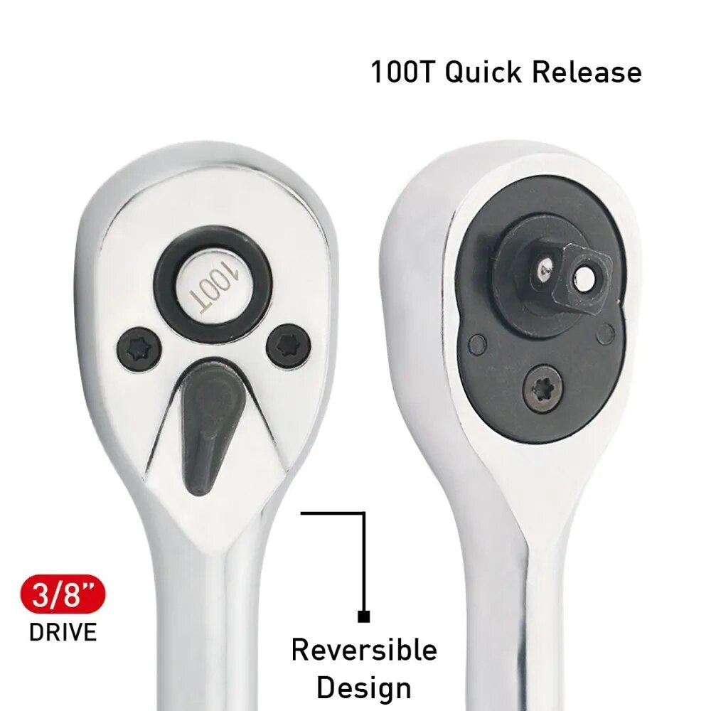100 Teeth Quick Release Ratchet Handle Narrow Place Using Teeth More Than Norma image 7