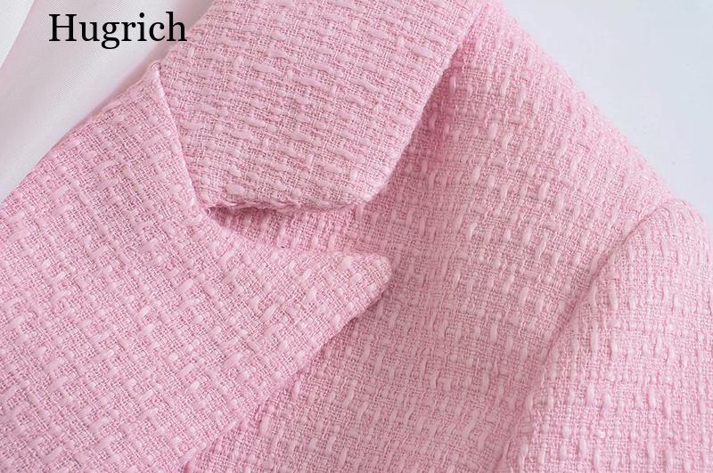 2021 Women Spring Vintage Double Breasted Solid Blazers and Jackets Fashion Tur image 4