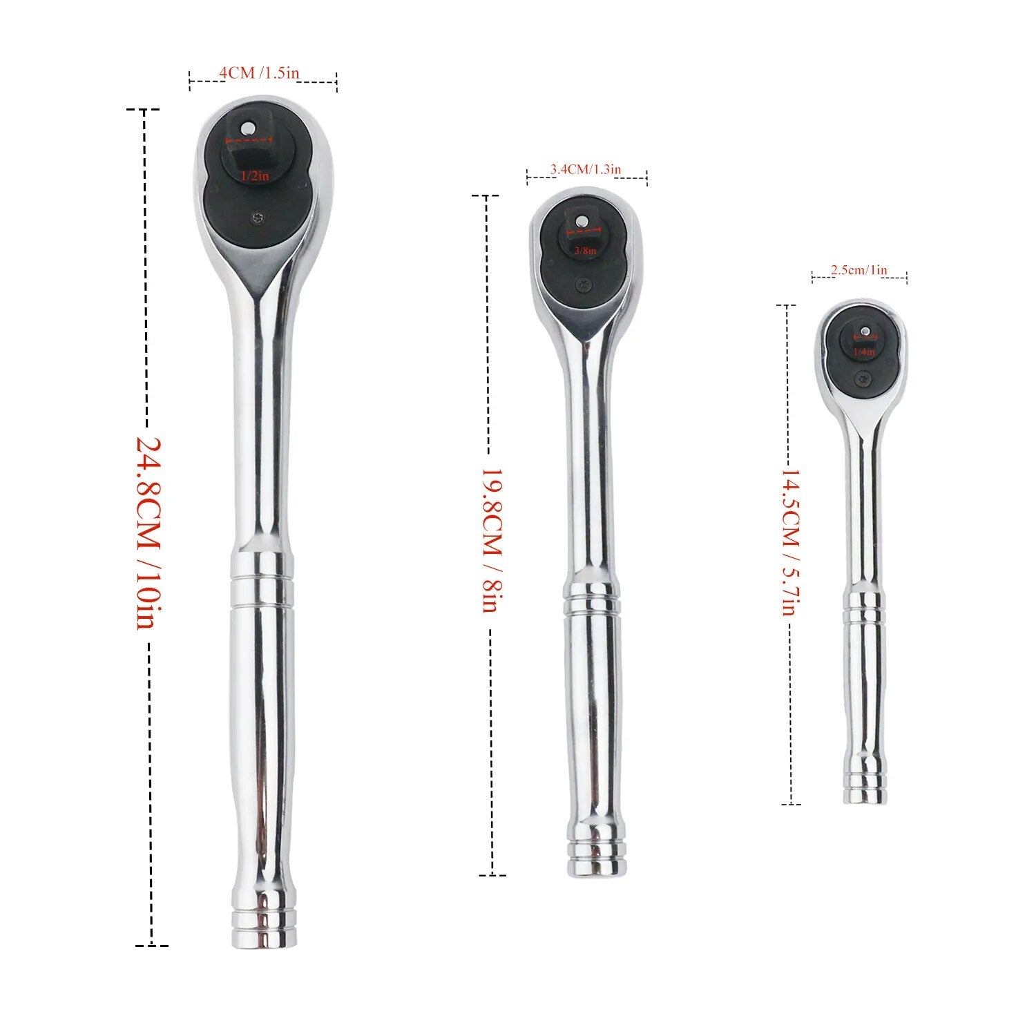 100 Teeth Quick Release Ratchet Handle Narrow Place Using Teeth More Than Norma image 8