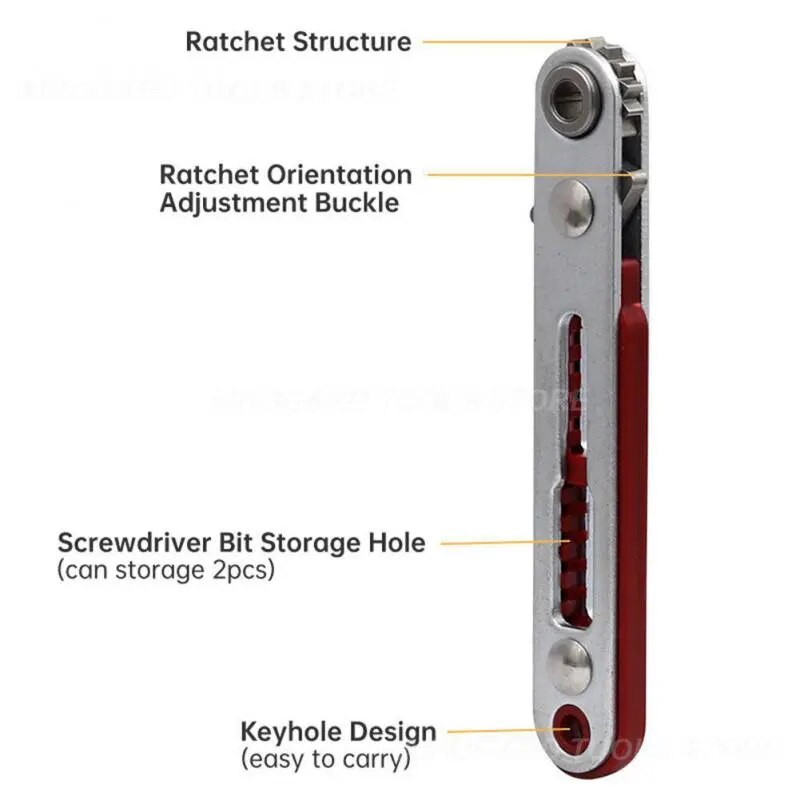 Two-Way Mini Ratchet Wrench Hexagon Manual Tool Drill Bits Bidirectional Contro image 3