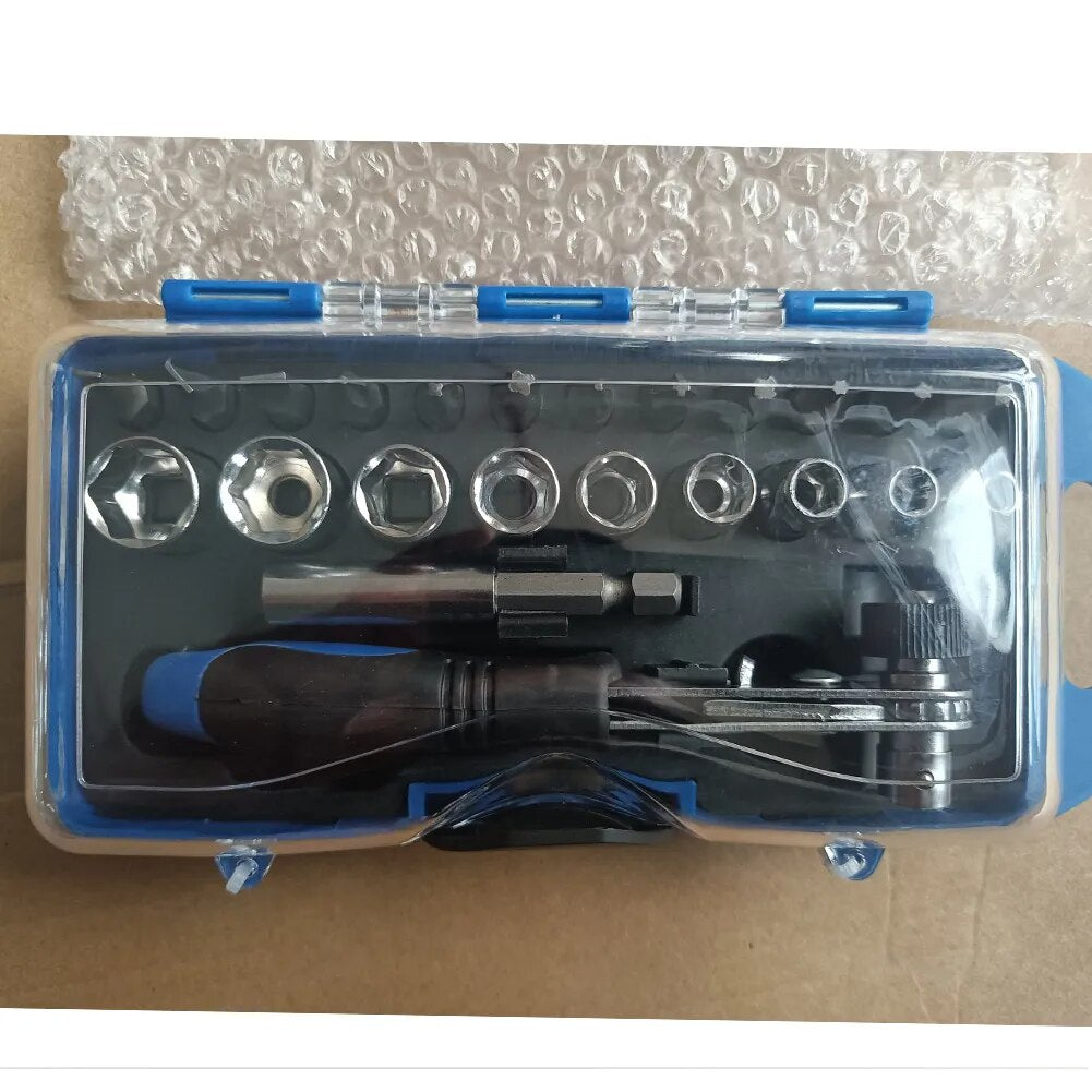 23pcs/set Ratchet Socket Wrench Set Multi-function Ratchet Spanner Wrench Kits image 1