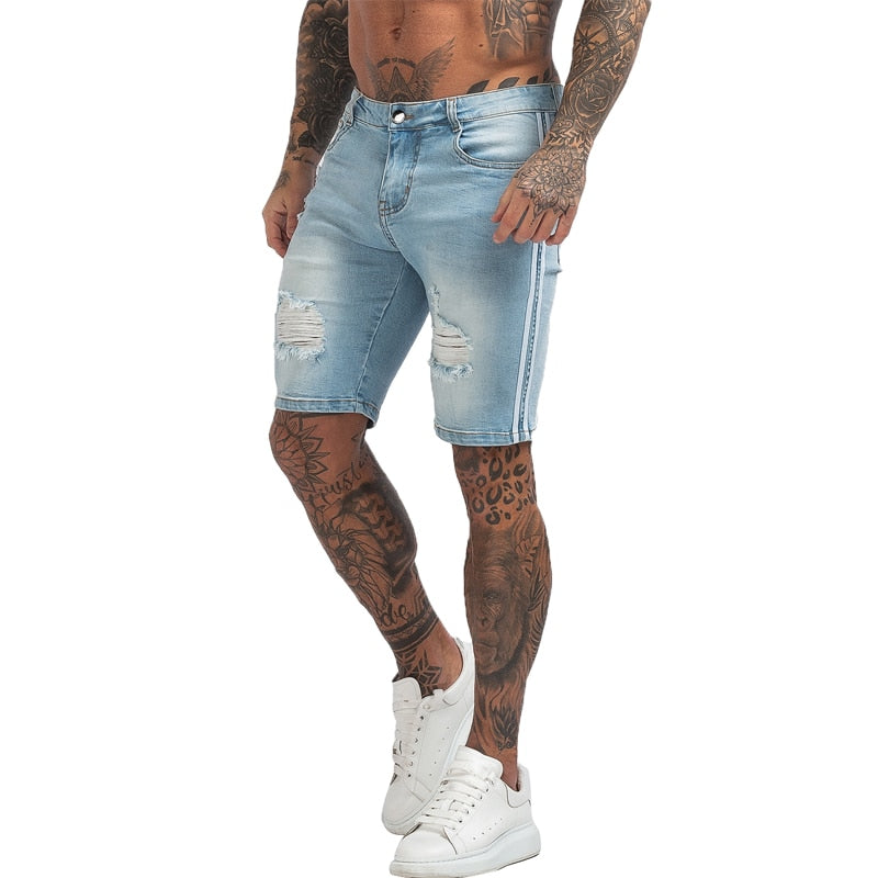 Mens Shorts Jeans Denim Shorts Black High Waist Ripped Summer Jeans Shorts for Men Brand Plus Size Casual Streetwear Dk03