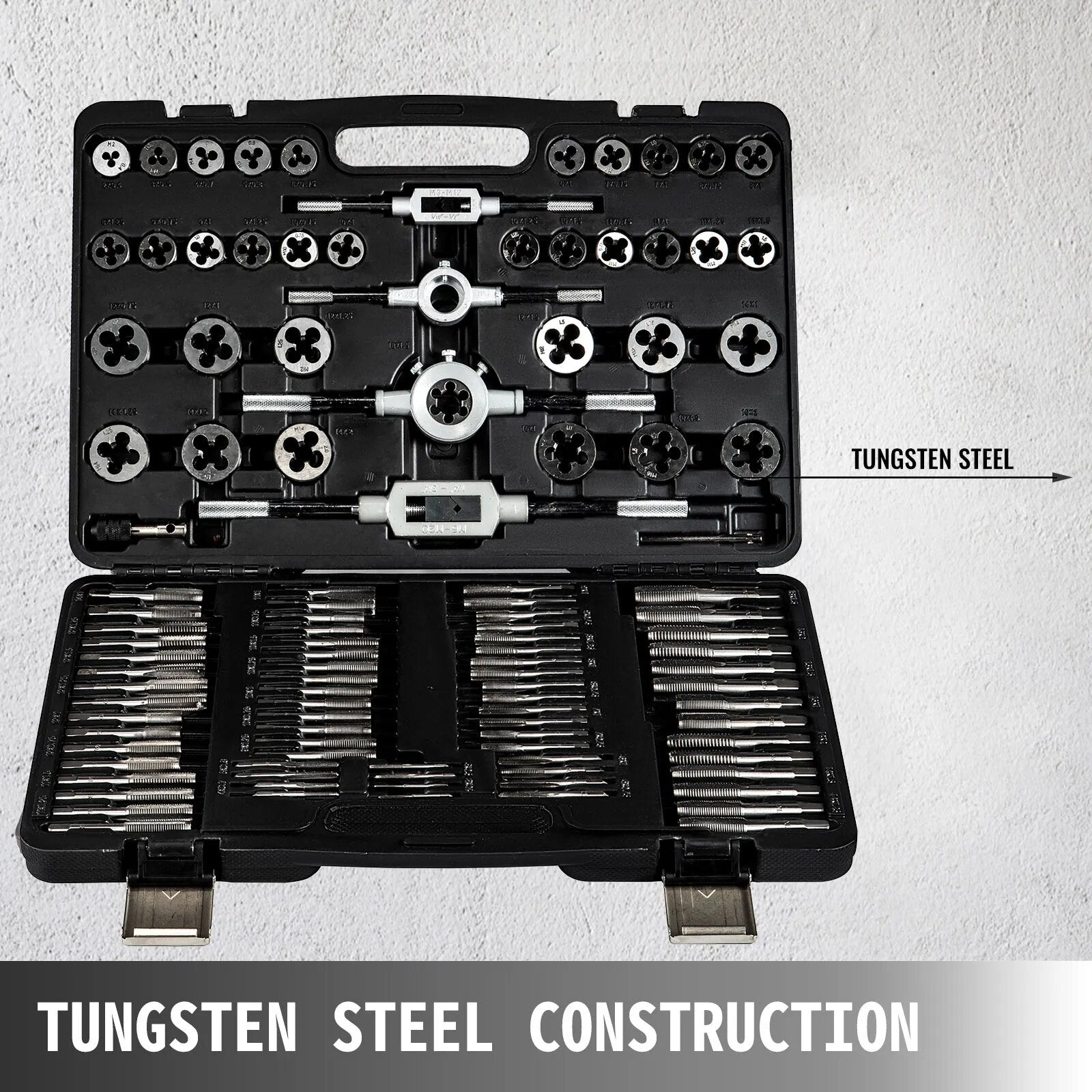 VEVOR Tap and Die Set 110PCS Metric M2-M18 Hand Threading Cutting Wrench Tools image 3