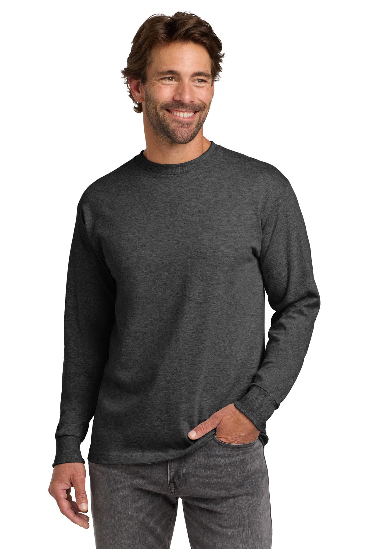 Hanes? Beefy-T? -  100% Cotton Long Sleeve T-Shirt.  5186