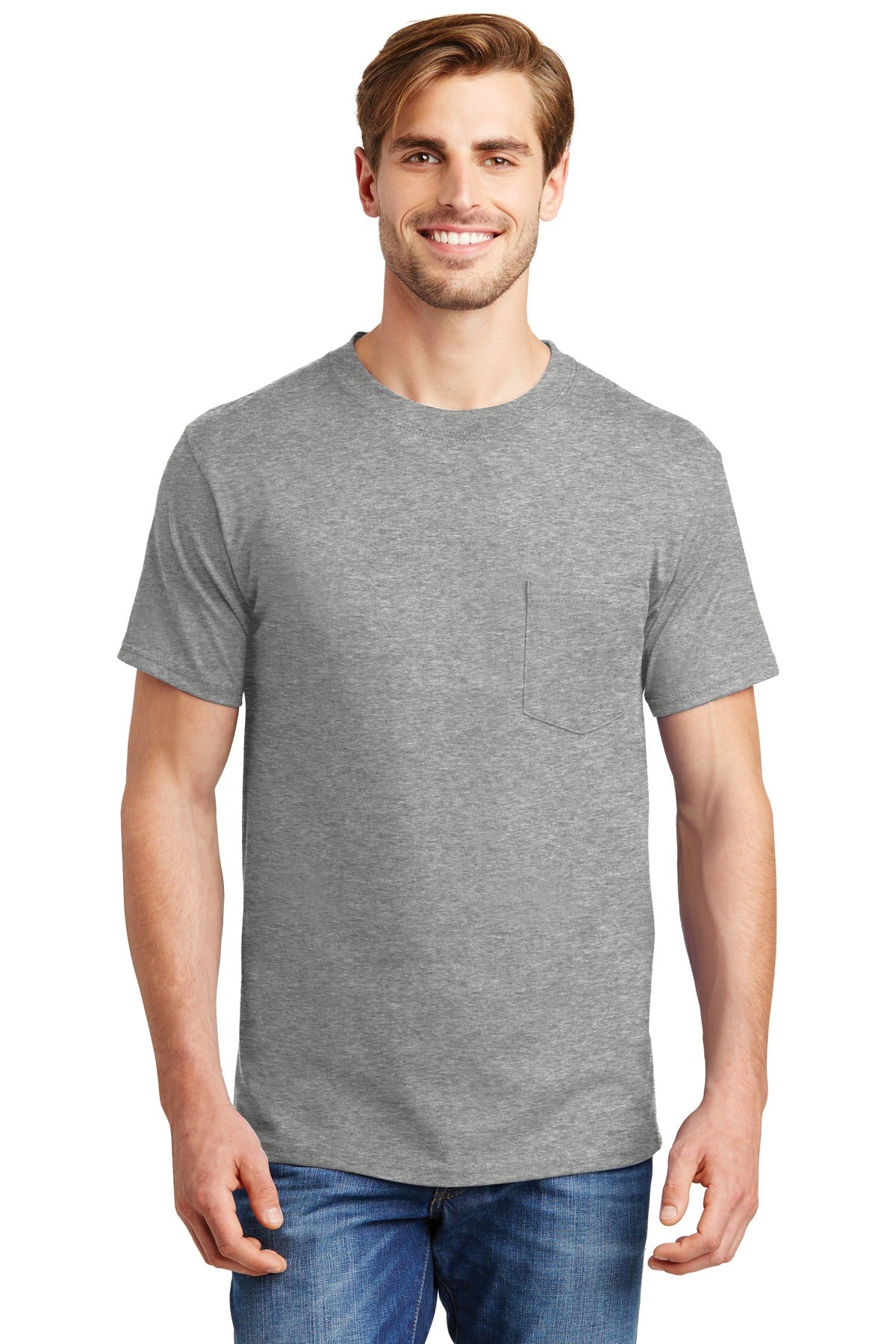 Hanes? Beefy-T? - 100% Cotton T-Shirt with Pocket. 5190