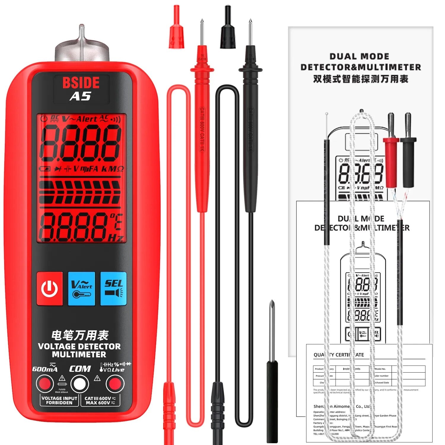 BSIDE Professional Digital Multimeter Smart Automatic Multitester Ammeter VFC C image 5