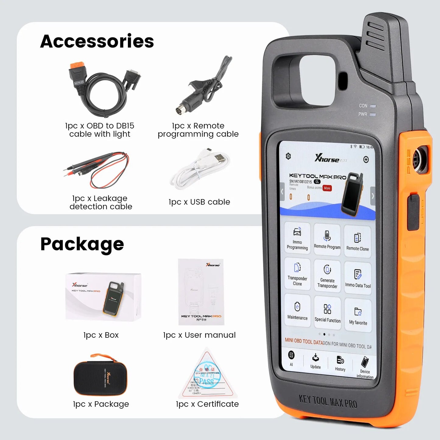 Xhorse VVDI Key Tool Max PRO Combines Key Tool Max and Mini OBD Tool Functions image 6