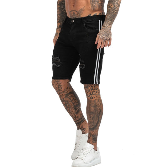 Mens Shorts Jeans Denim Shorts Black High Waist Ripped Summer Jeans Shorts for Men Brand Plus Size Casual Streetwear Dk03