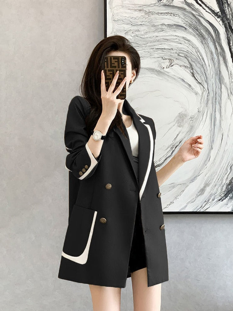 Oversize 4Xl Fashion Blazer Women Elegant Loose Long Sleeve Suit Coat Korean Of image 2