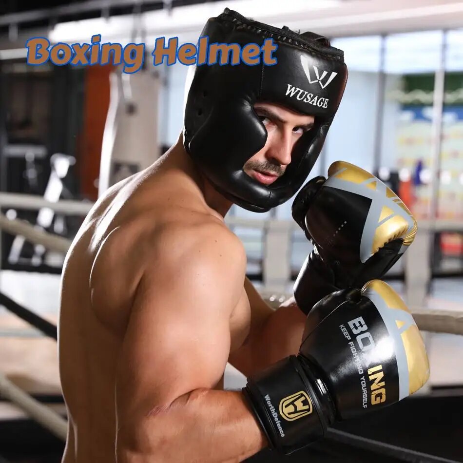 Boxing Helmet Headgear Protective Gear Training Adults Kids Equipment For Sparr image 1