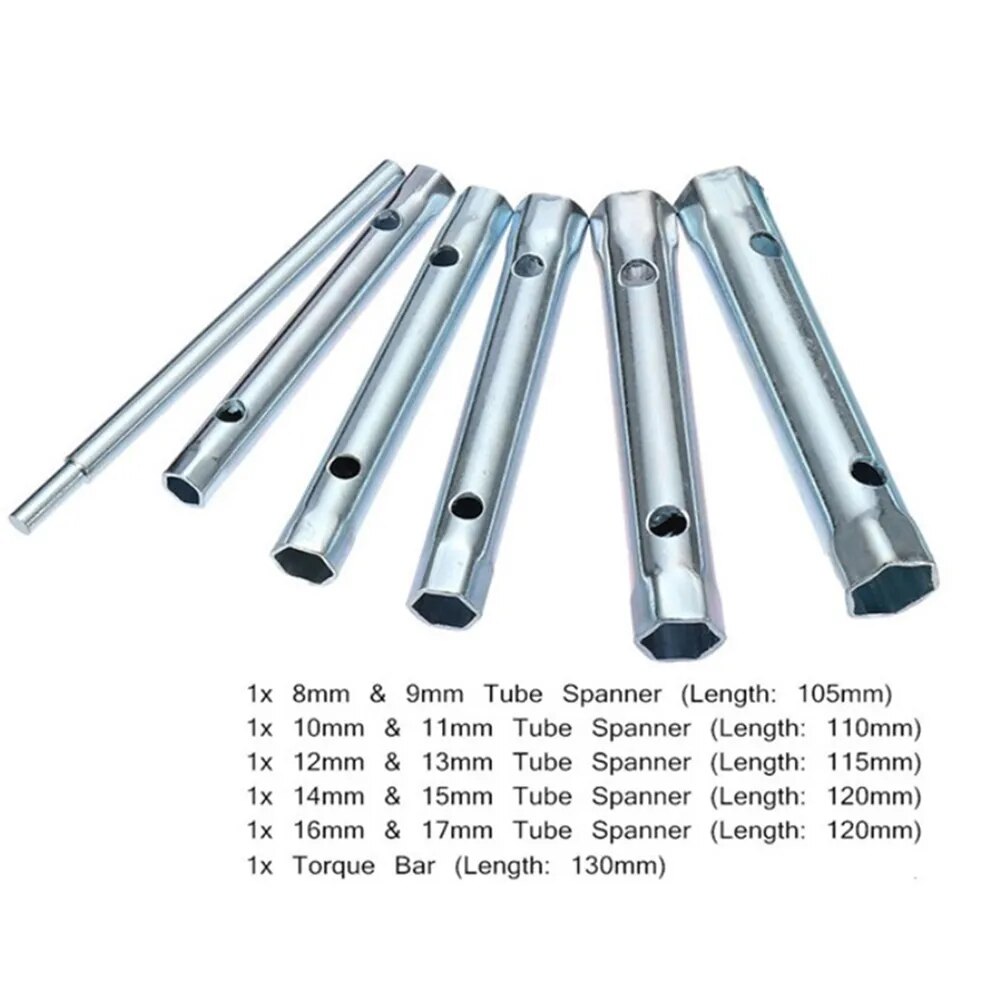 6Pcs 8-17mm Metric Tubular Box Wrench Set Tube Bar Spark-Plug Spanner For Autom image 6