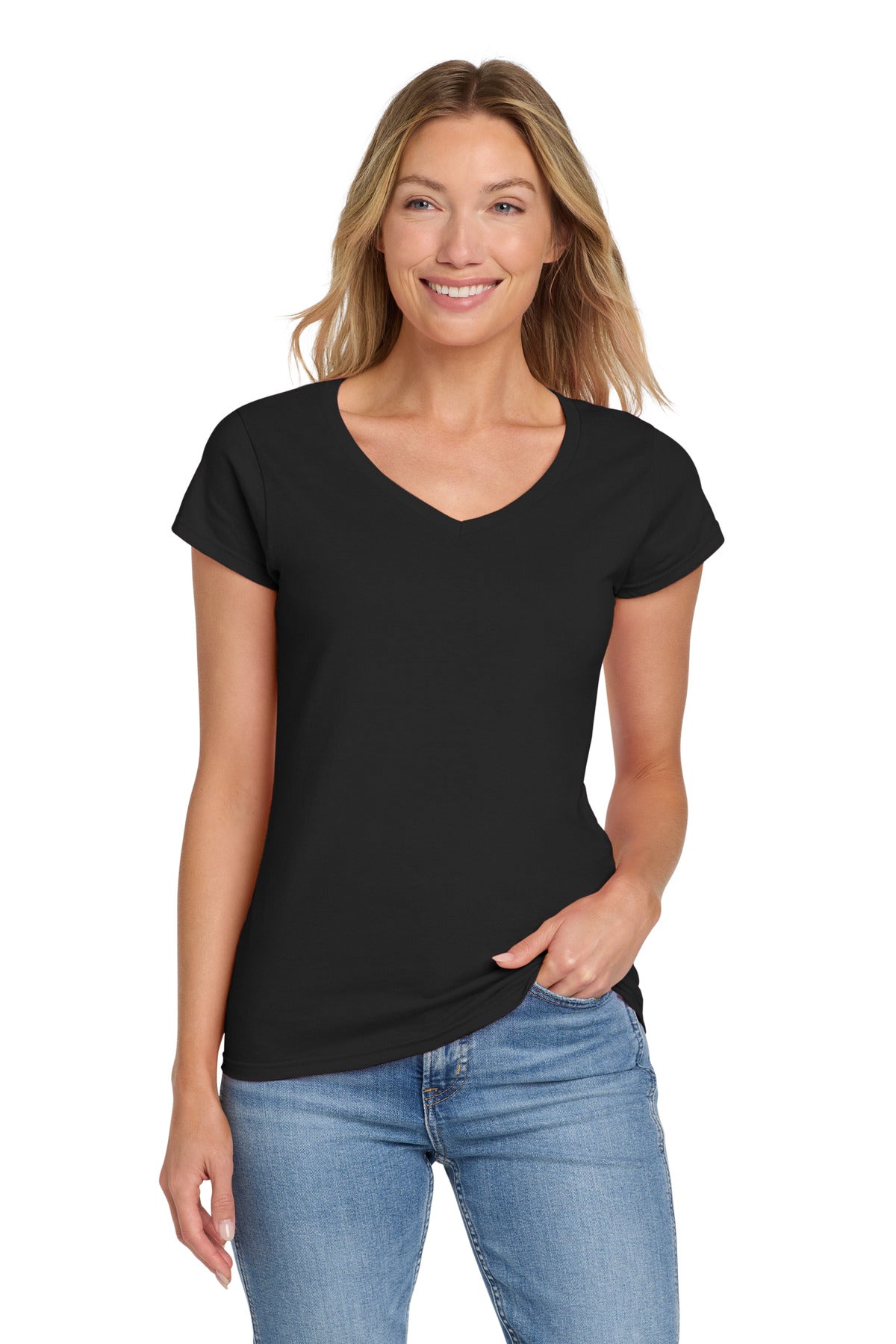 Gildan Softstyle? Women's Fit V-Neck T-Shirt. 64V00L