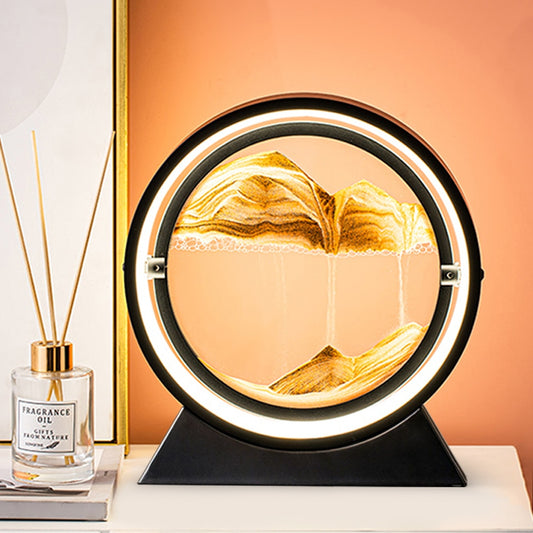 3D Hourglass Creative Quicksand Table Lamp Moving Sand Art Picture Deep Sea image 0