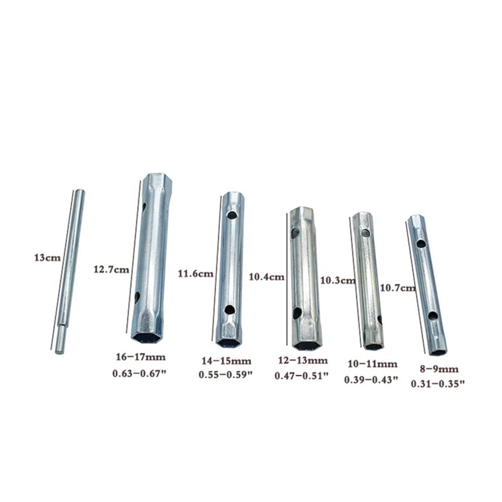 6Pcs 8-17mm Metric Tubular Box Wrench Set Tube Bar Spark-Plug Spanner For Autom image 4