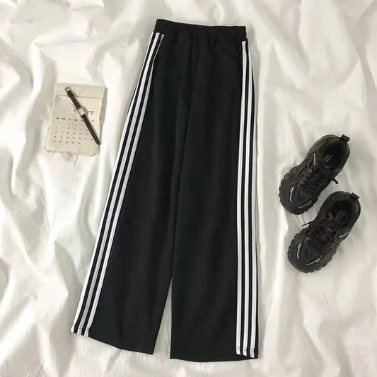 MEXZT S-4Xl Striped Sweatpants Women Streetwear Oversized Wide Leg Pants Haraju