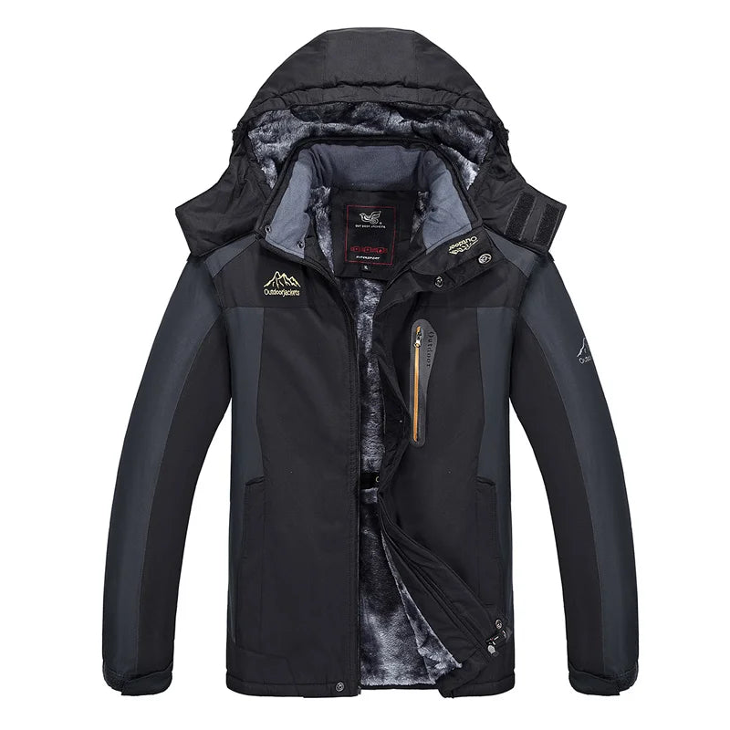 Winter Men Warm Outdoor Jackets Coats Men Waterproof Thick Fleece Jackets Men O