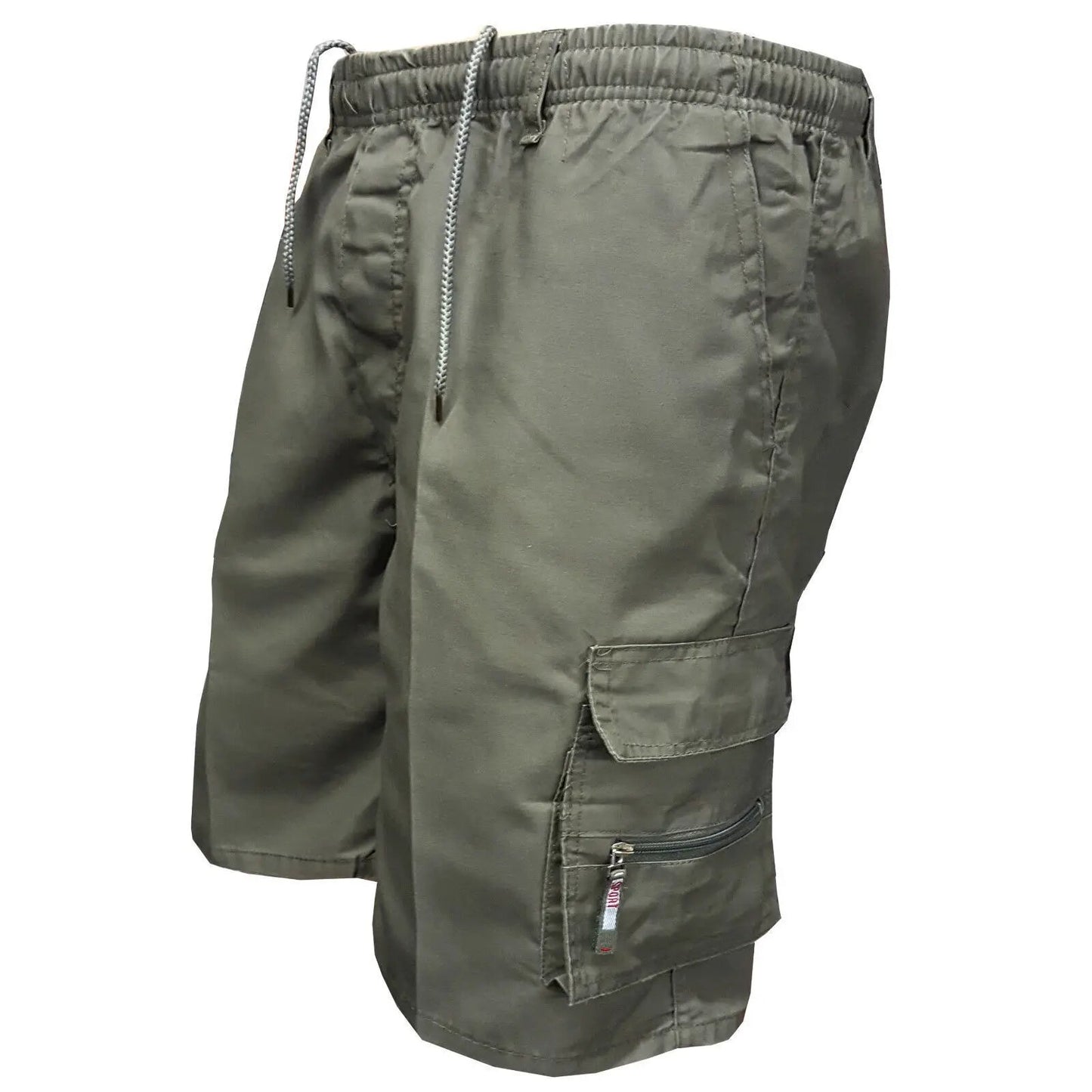 Outdoor Cargo Shorts Male Overalls Elastic Waist Cycling Shorts Multi-pockets L