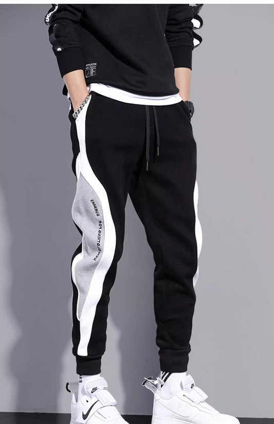 Men's Sports Pants Spring Autumn Male Loose Fitting Leggings Patchwork Running