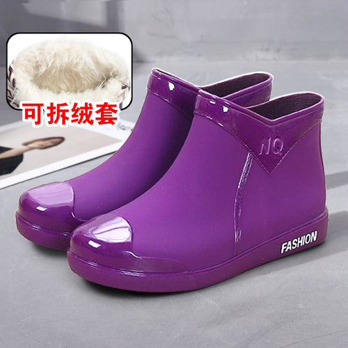 Rain, Boots, Women's Fashion 2023 ,New, Non-Slip Waterproof Short Tube Rubber S