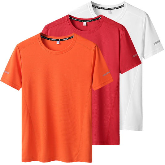 3pcs Summer Sport T-shirt for Men Plus Size 6XL/7XL Quick Dry Tees Oversized Ro