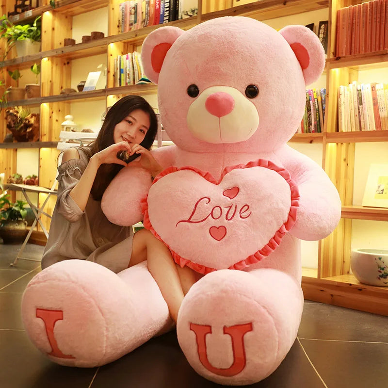 80/100cm Big Plush ToySizeteddy Bear Giant Pink Soft Stuffed Animals Pillow Dol