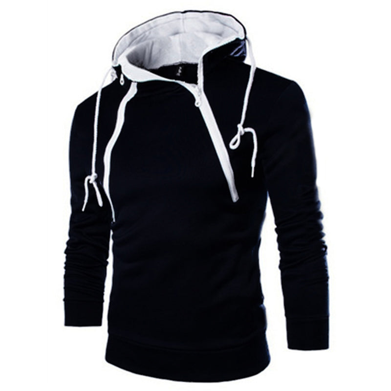 Men's Hoodies Long Sleeve Sweatshirts for Men Zipper Hooded Pullover High Neck