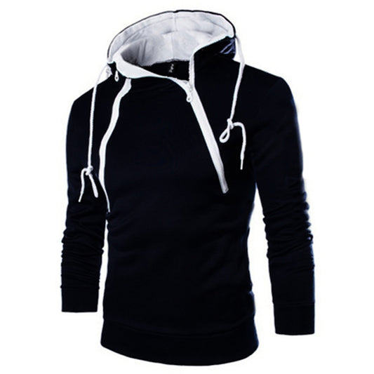 Men's Hoodies Long Sleeve Sweatshirts for Men Zipper Hooded Pullover High Neck