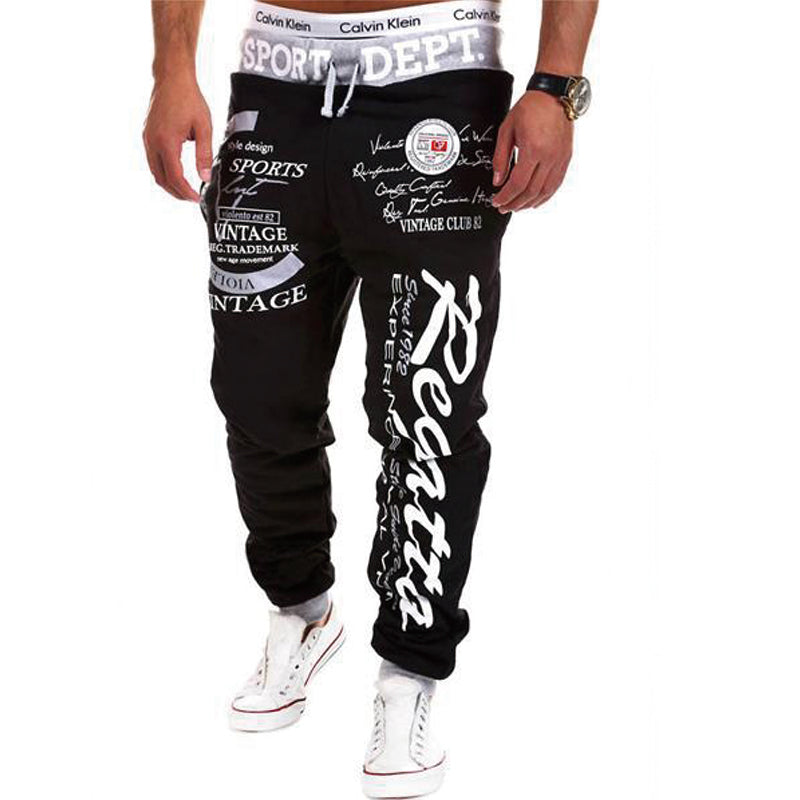 Men's Sweatpants Joggers Trousers Elastic Waist Letter Graphic Prints Sports Ou