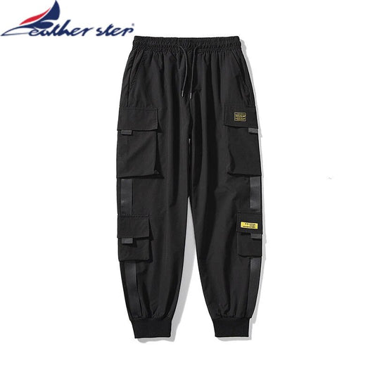 Plus Size Streetwear Black Pants Women Korean Style Elastic Waist Sweatpants Ba