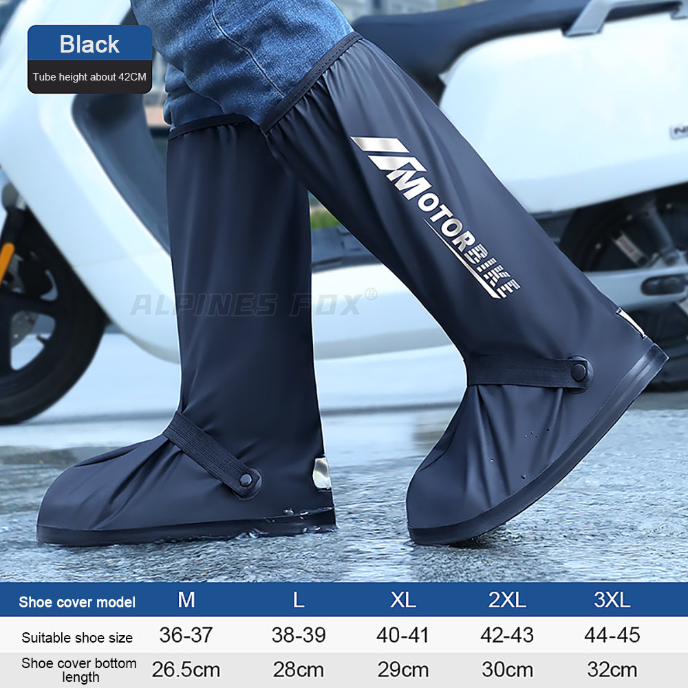 Motorcycle High Tube Rain Boots Waterproof Reflective Non-Slip Footwear Motorbi