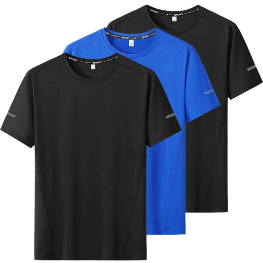 3pcs Summer Sport T-shirt for Men Plus Size 6XL/7XL Quick Dry Tees Oversized Ro