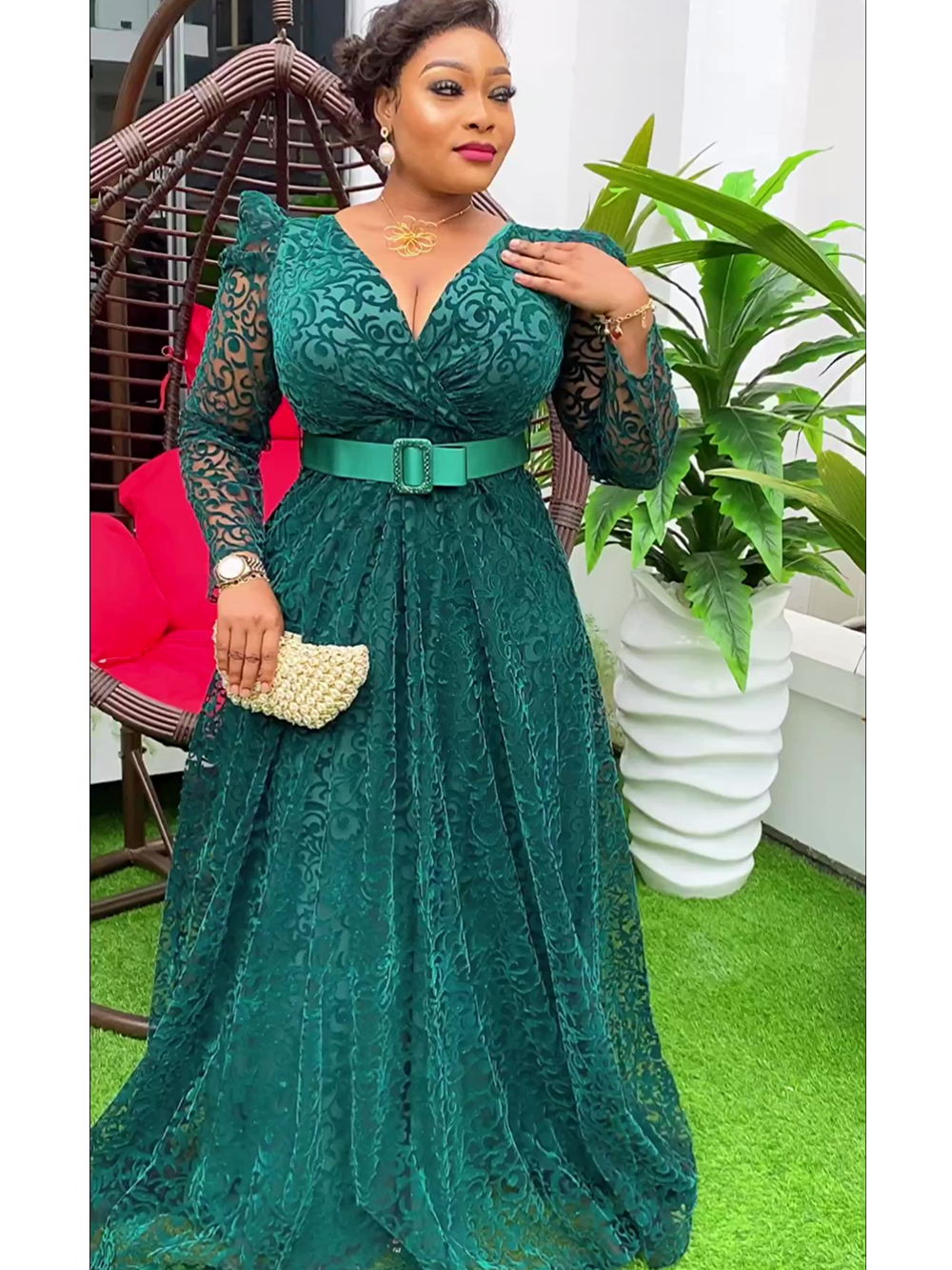 Plus Size African Party Dresses for Women 2024 New Fashion Dashiki Ankara Lace