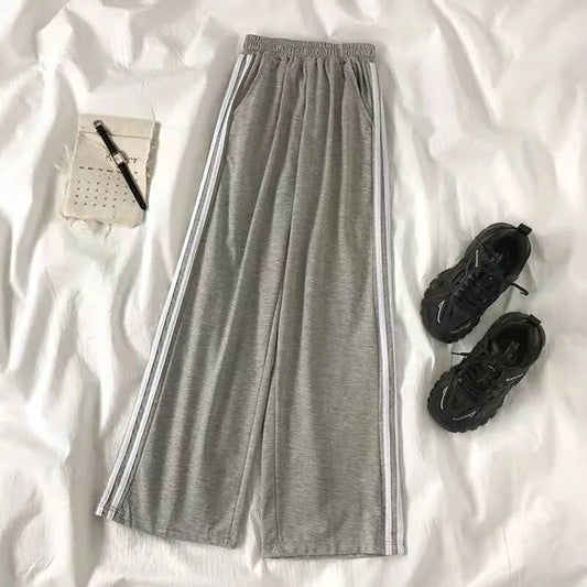 MEXZT S-4Xl Striped Sweatpants Women Streetwear Oversized Wide Leg Pants Haraju