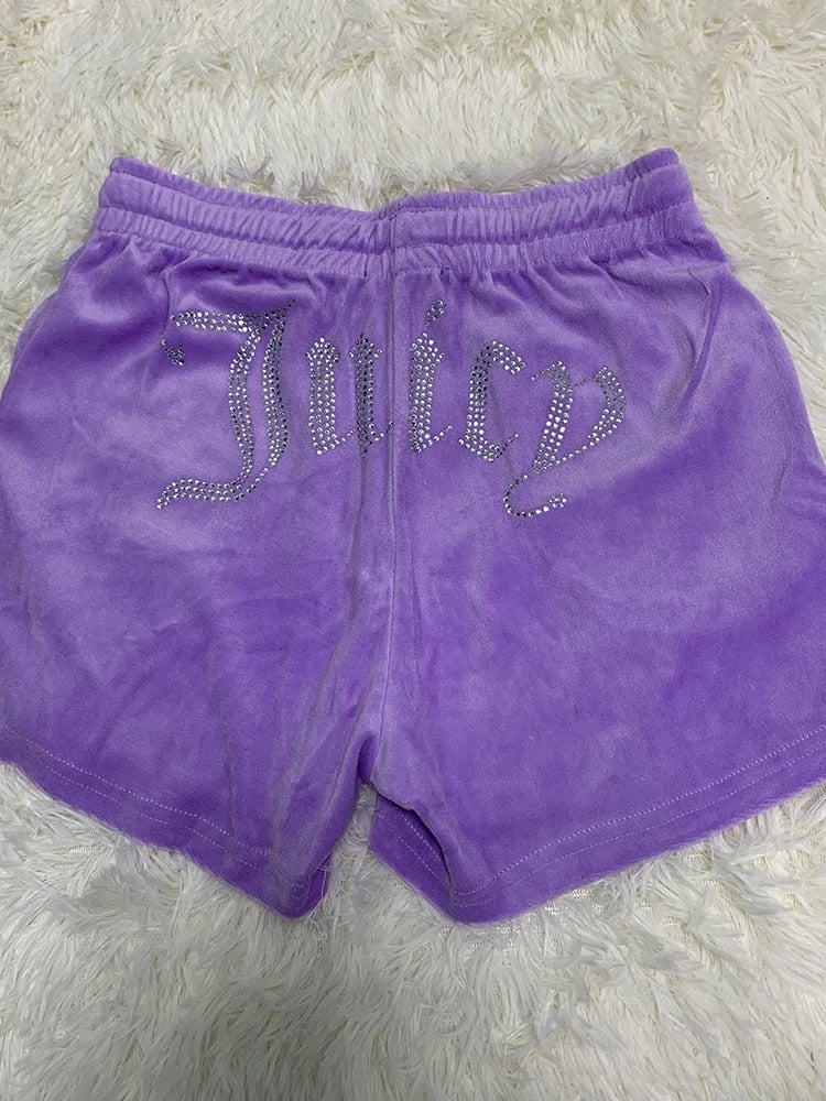 Velour Shorts Y2k Women Clothing Biker Shorts Drawstring Sporty Short for Gym N