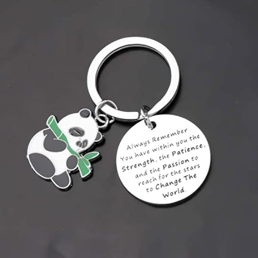 Panda Keychain Jewelry Pandas Lover Gift You are Braver Stronger Smarter Inspir