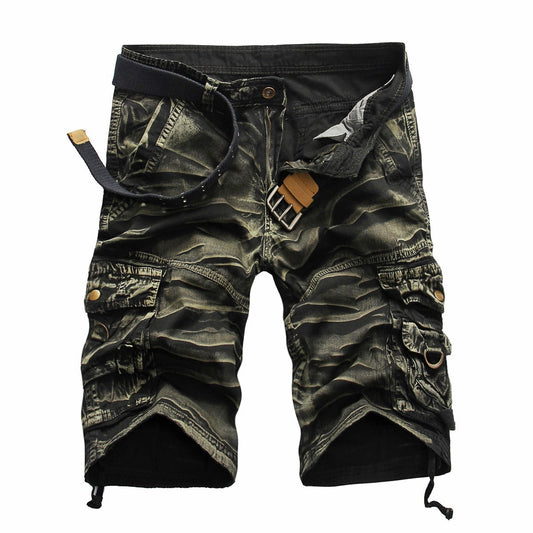 BOLUBAO Summer New Men's Overalls Straight Casual Cargo Shorts Men's Multi-Pocket Loose Five-Point Shorts Male