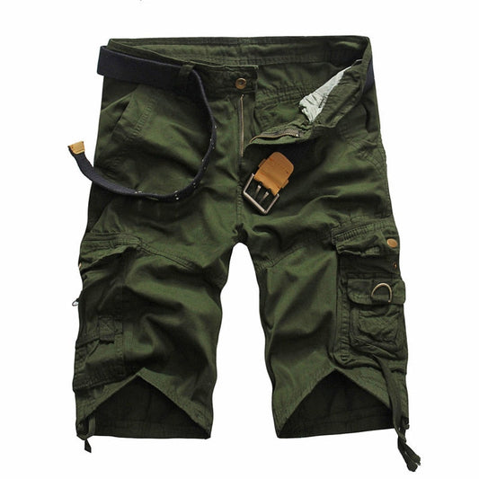 BOLUBAO Summer New Men's Overalls Straight Casual Cargo Shorts Men's Multi-Pocket Loose Five-Point Shorts Male