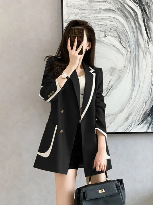 Oversize 4Xl Fashion Blazer Women Elegant Loose Long Sleeve Suit Coat Korean Of image 0