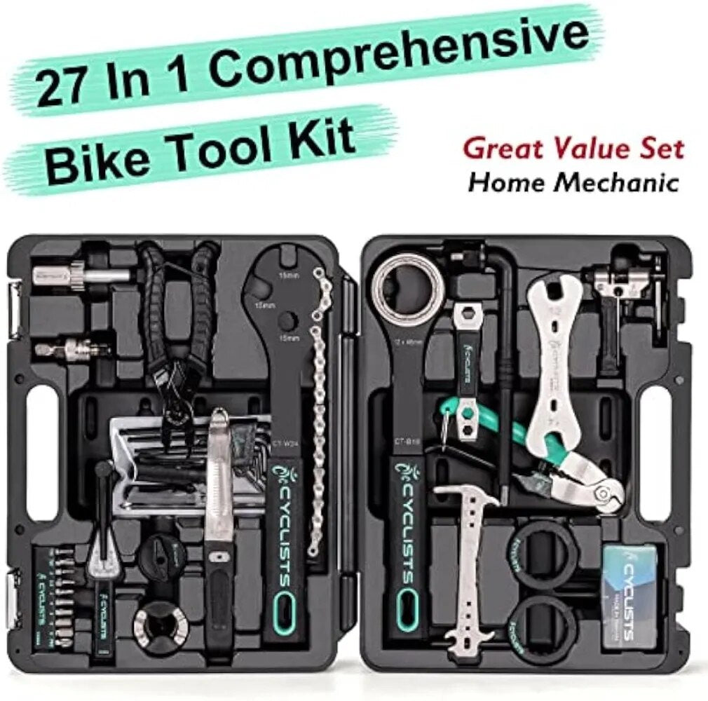 27 Piece Bike Tool Kit - Bike Tools Maintenance Repair Kit - Mountain/Road Bike image 2
