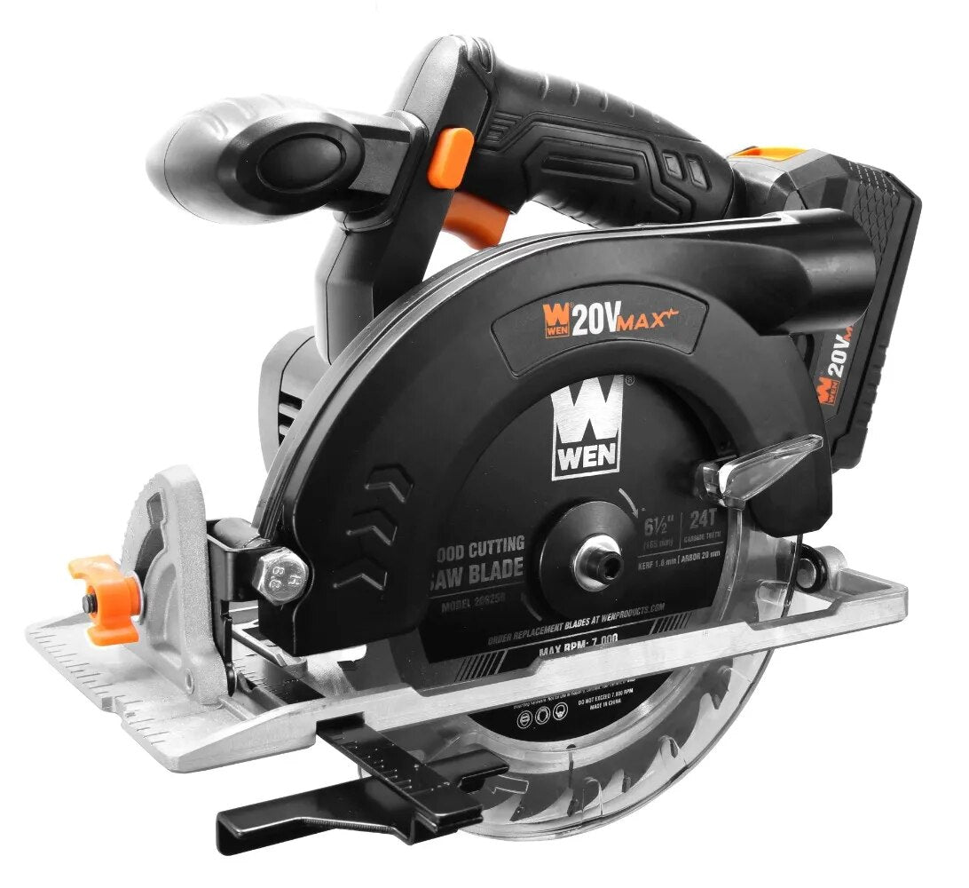 WEN 20V Max 6.5-Inch Cordless Circular Saw with 4.0 Ah Lithium-Ion Battery and image 1
