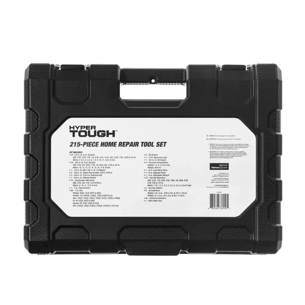 Hyper Tough 215 Piece SAE/MM Multi Tool Home Repair Tool Set image 1