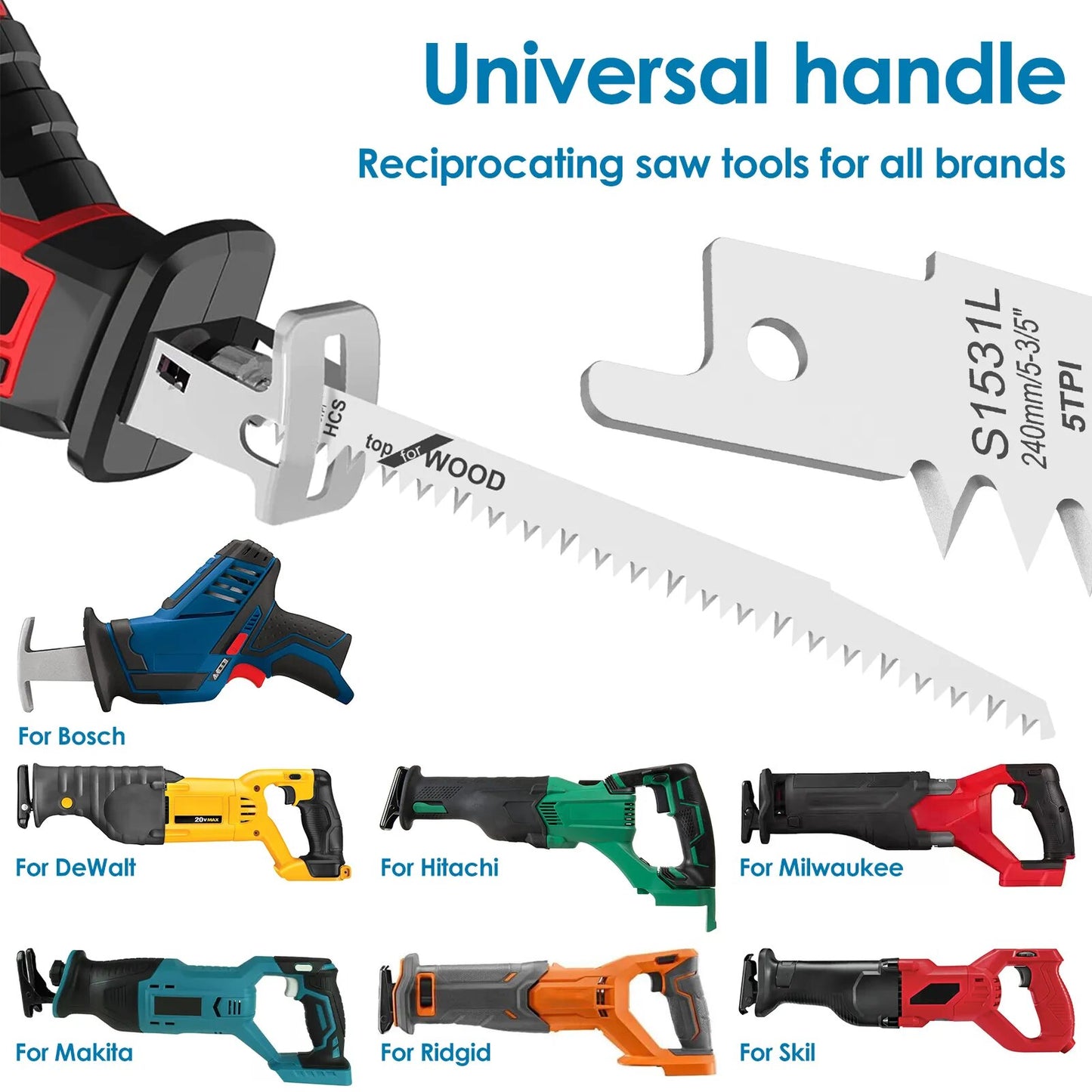 12Pcs Reciprocating Saw Blade 6/9 Inch 6/5TPI High Carbon Steel Pruning Saw Bla image 4