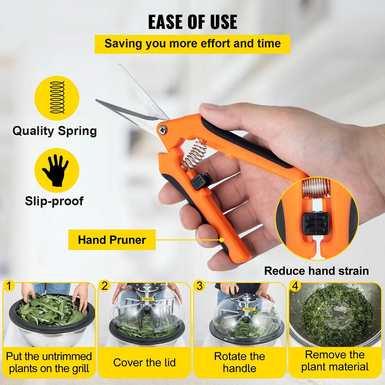 VEVOR Hydroponic Leaf Bowl Leaf Trimmer 16 19 24 Inch Twisted Spin Cut Garden T image 8