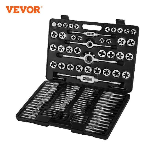 VEVOR Tap and Die Set 110PCS Metric M2-M18 Hand Threading Cutting Wrench Tools image 0