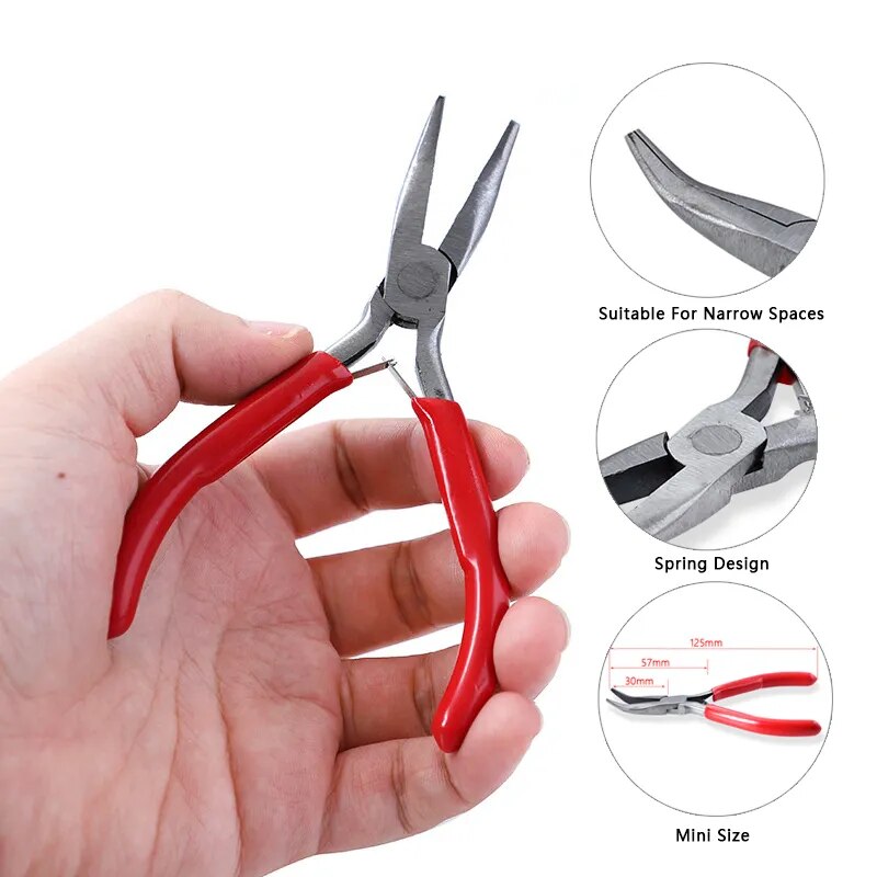 Mini Nylon Pliers Adjustable Diy Carbon Steel Clamp Pincers Jewelry Pliers Angl image 1