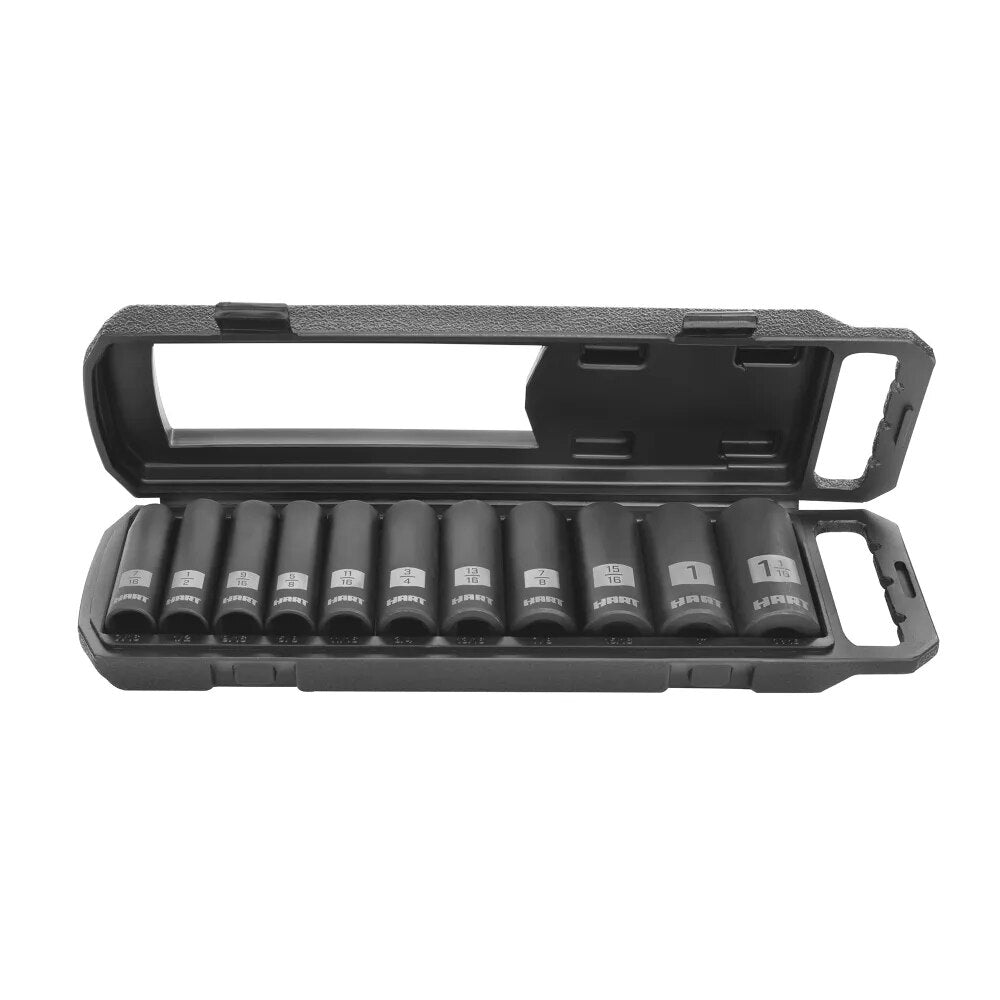 90-Tooth 1/2-inch Drive Ratchet, Chrome Vanadium Steel and HART 11- Piece   SAE image 1