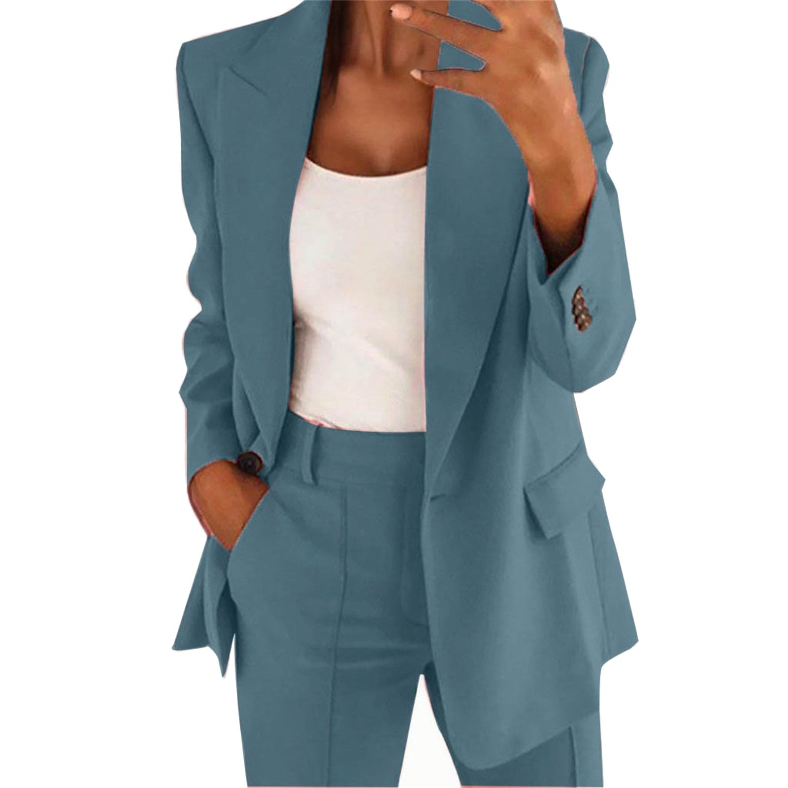 Pink Blazer For Top Office Jacket Ladies Wear Loose Sleeve Casual Blouse Female image 0